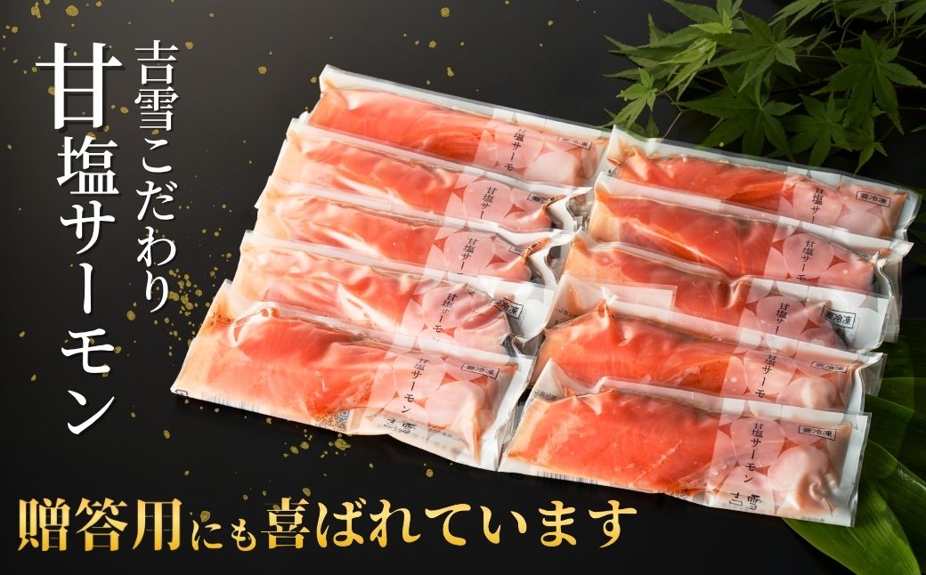 サーモン切り身セット「鮭づくし」 甘塩サーモン10袋セット 個包装・真空パック 冷凍 ギフト対応 吉雪 【0002-0065-01】