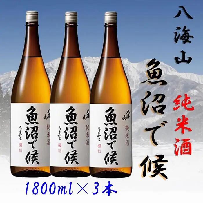 【魚沼地域限定】純米酒 八海山「魚沼で候」1800ml×3(化粧箱付き)【八海山 純米 魚沼で候 一升瓶 3本 セット 日本酒 1800ml 箱 新潟 地酒 厳選 晩酌 熱燗 お酒 酒 さけ お中元 お歳暮 贈答】