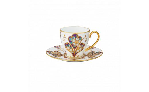 オマージュ コレクションコーヒー碗皿(雲母金彩花文) H1028