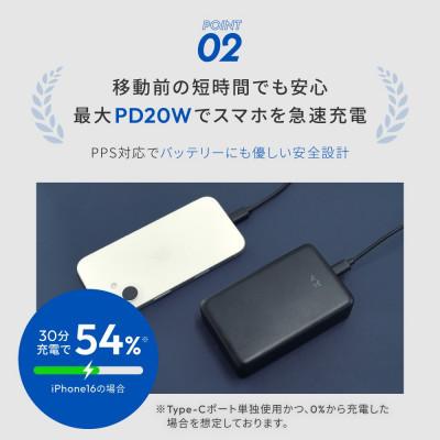 ふるさと納税 海老名市 20000mAh 最大PD20W 残量表示付き モバイルバッテリー アイスグラファイト |  | 02