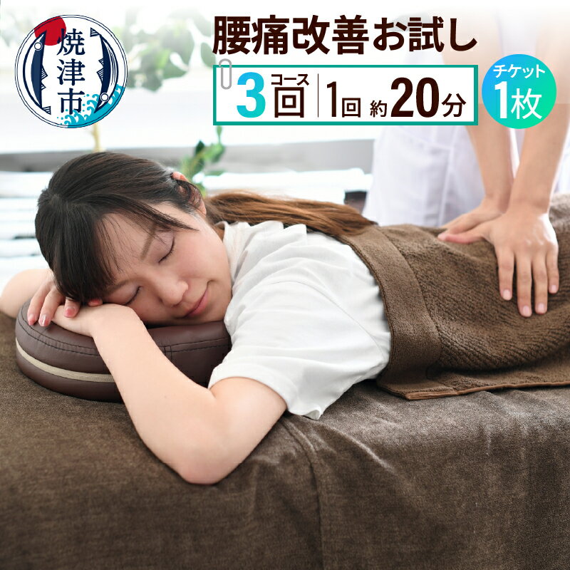 【ふるさと納税】 コース チケット 腰痛 お試し 改善 施術 1枚 3回 焼津 a65-053