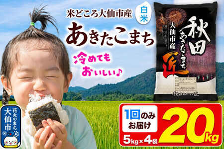 米 あきたこまち【白米】20kg（5kg×4袋）秋田県大仙市産 精米 令和7年産