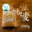 【ふるさと納税】【仕七川育ちのもち麦 2,000g】清流と綺麗な土が育て、イナキ干しで仕上げた美味しいもち麦※着日指定不可