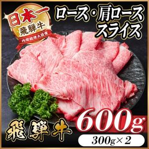 【12/19ご入金分まで年内発送】飛騨牛ロース肩ローススライス 600g(すき焼き・しゃぶしゃぶ)【配送不可地域：離島】【1543804】