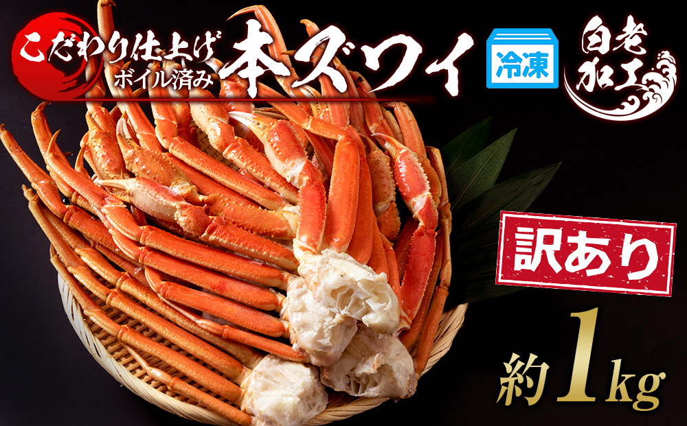 訳あり 本ズワイ蟹脚 ボイル冷凍 1㎏（3～5肩前後） ギフト プレゼント かに カニ 北海道 BM166_イメージ1