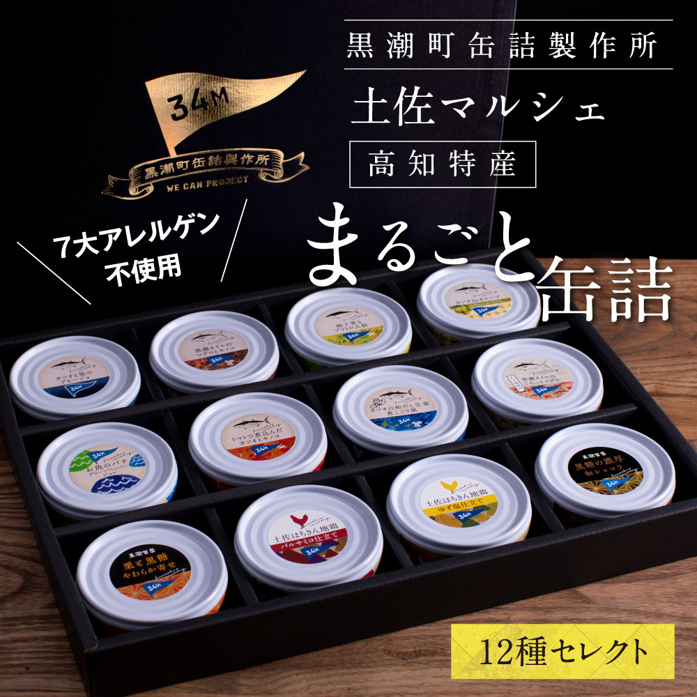 【ふるさと納税】ホテルおすすめ！黒潮町の缶詰セット［12種セレクト］／ホテルのマルシェで販売している、人気12種類の缶詰を詰め合わせ《7大アレルゲン不使用・完全専用ライン・衛生管理》〈黒潮町共通返礼品〉 防災 故郷納税 2万円台