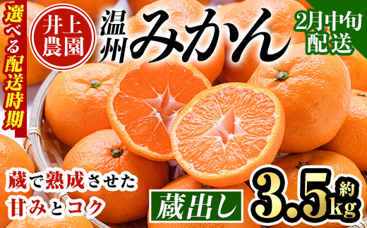 ＜2月中旬より順次発送予定＞大分県宇佐市産 蔵出し みかん(約3.5kg)ミカン 蜜柑 柑橘 フルーツ 果物 くだもの 果実 国産 熟成【103680400】【井上農園】
