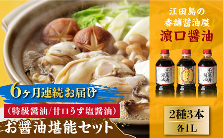 【全6回】お醤油堪能セット 1L×3本 濱口醤油[XAA024]