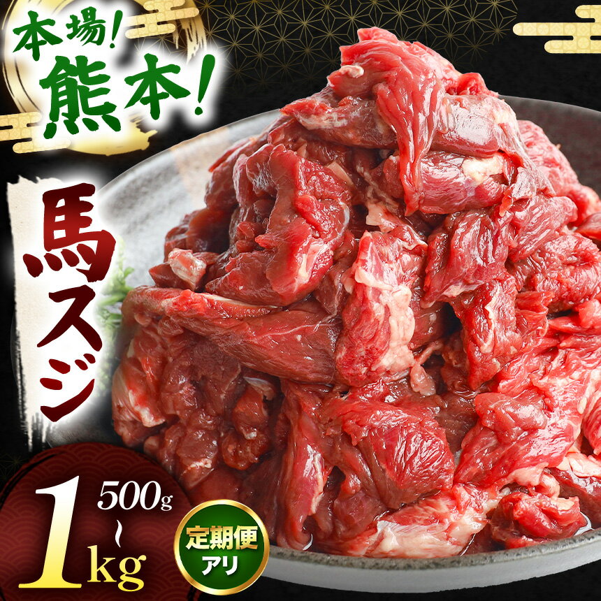 【ふるさと納税】選べる内容量 馬スジ 500g ～ 1kg 単品 定期便 | 馬肉 馬 肉 すじ スジ うま 小間切れ 大容量 冷凍 肉 にく ニク 熊本県 和水町