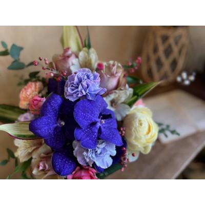 ふるさと納税 磐田市 季節を彩る寒色系の生花アレンジメント【寒色系】