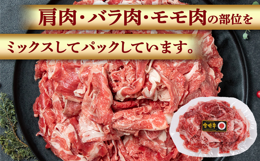 宮崎牛切り落とし1kg≪スキンパック包装でお届け!≫_13-2602