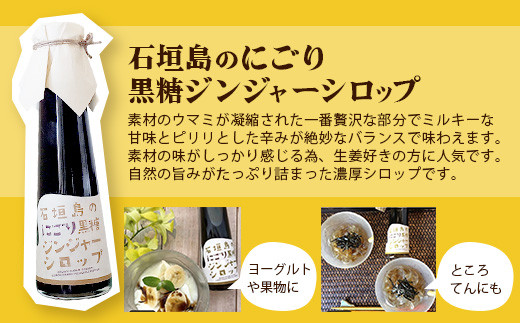 ジンジャーシロップ飲み⽐べ3種セット(200ML×1本、120ML×2本)　HW-5 【沖縄県石垣市 沖縄 沖縄県 琉球 八重山 八重山諸島 石垣 石垣島 送料無料 ⽯垣島産⽣姜 生姜 シロップ ジン
