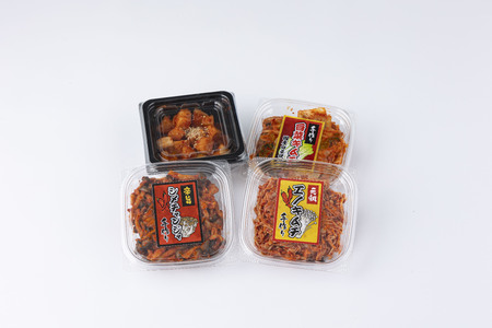 きのこのキムチと野菜キムチの食べ比べ4品セット(エノキムチ・シメチャンジャ・カクテキ各120g・白菜キムチ150gセット)　AT09