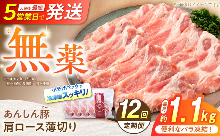 
                  【12回定期便】《バラ凍結》肩ロース薄切り 1.1kg 計13.2kg 豚肉 豚カタロース 豚肩ロース 小分け 薄切り かたろーす 肩ロース肉 無薬 無薬育ち 薬不使用 肉巻き 生姜焼き 豚しゃぶ しゃぶしゃぶ 国産 岐阜県 大容量 パラパラ 炒め物 豚肉切り落とし ぶた肉 冷凍肉 肉料理 冷凍 お肉セット 国産豚 ポーク 15万4千円 154000円 白川町 / 藤井ファーム [AWAF048]
                