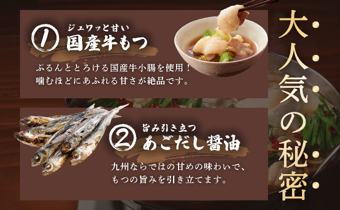 ぷるっぷる♪博多もつ鍋セット（あごだし醤油味）3-4人前×3個セット CS025