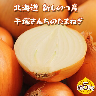 【ふるさと納税】【ふるさと納税】北海道 新しのつ産 手塚さんちのたまねぎ M～Lサイズ 約5kg オホーツク222 玉ねぎ タマネギ オニオン スライス 旬 農作物 野菜 サラダ みずみずしい シャキシャキ 甘い 長期保存 送料無料　お届け：2025年9月15日～2025年11月10日