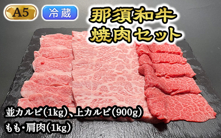 【冷蔵】那須和牛焼肉セットA5（カルビ・もも・肩肉）牛肉 国産 冷蔵 冷凍 焼肉 カルビ セット 那須町 〔G-3〕