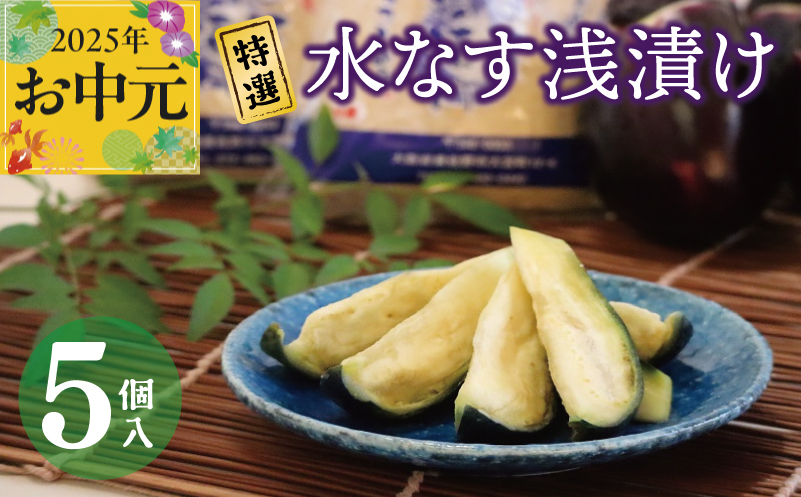 【お中元】特選水なす浅漬け 5個入り