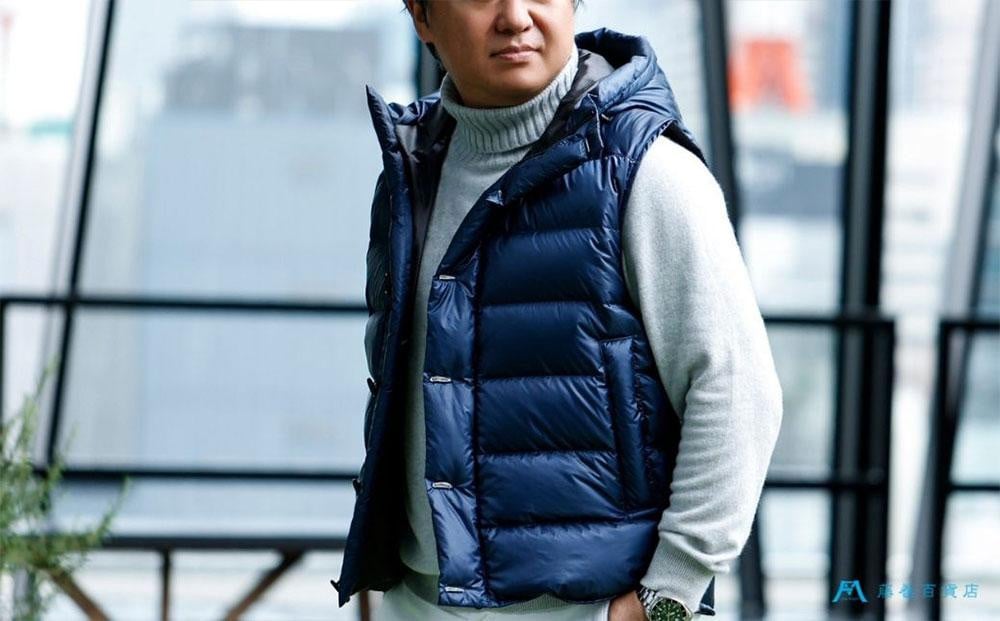 【藤巻百貨店】HOKKAIDODOWN×CENTENA 北海道 ダウンベスト （ネイビー/XLサイズ）