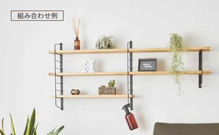 シェルフフレーム　ワンバイシックス棚板セット 黒×無塗装
