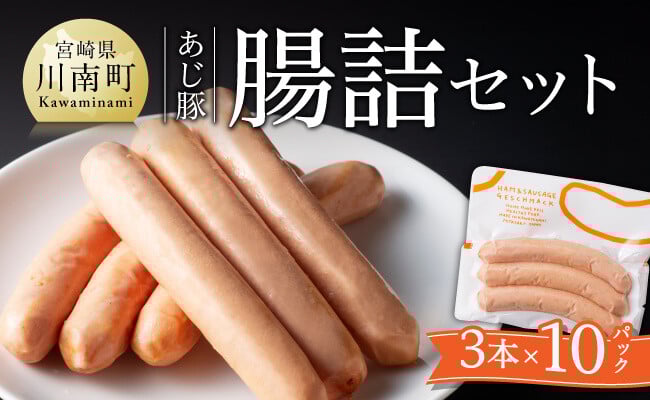 
            あじ豚ソーセージセット 【 肉 豚 豚肉 あじ豚 ソーセージ 粗挽きソーセージ 宮崎県産 川南町産 】
          
