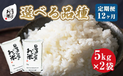 22-1３.【品種が選べる！】日置さん家のお米　１２ヶ月定期便　５kg×２袋×１２回 313726_AE040