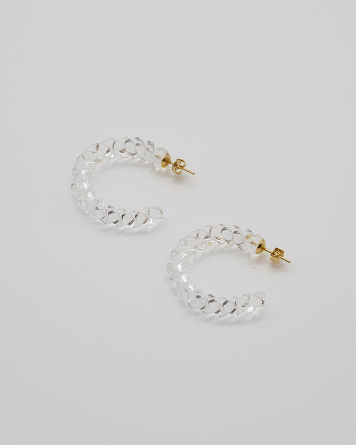 HARIO ピアス ネジリ［HAA-N-001］ ※離島への配送不可｜耐熱 ガラス アクセサリー ハリオ ランプワークファクトリー 職人 繊細 フォーマル カジュアル きれいめ おしゃれ 20代 30