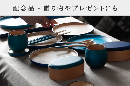 Kyutarou BLUE 片面丸皿 スタンダード