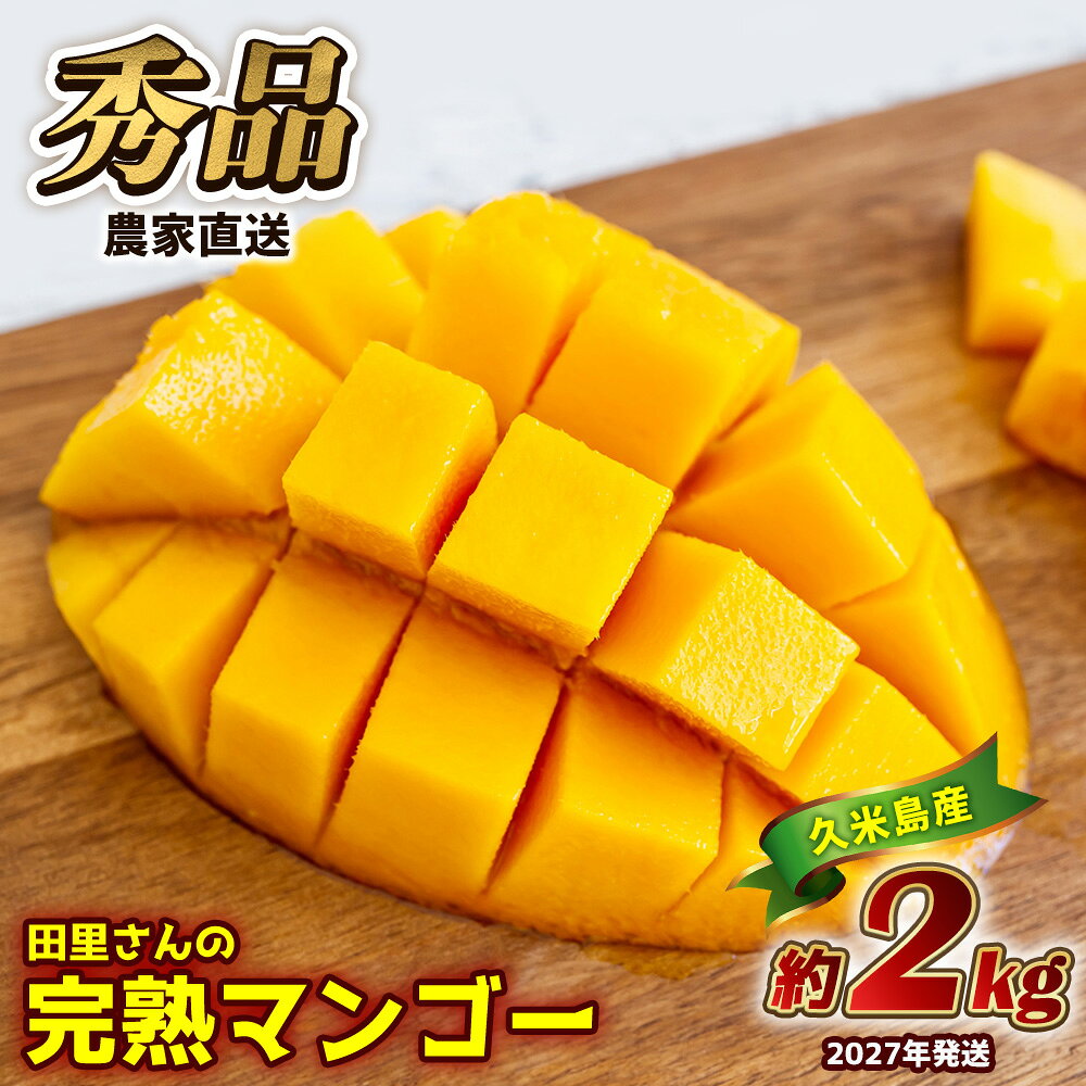 【ふるさと納税】【2027年発送】農家直送！田里さんの久米島産完熟マンゴー 約2kg ◆秀品◆