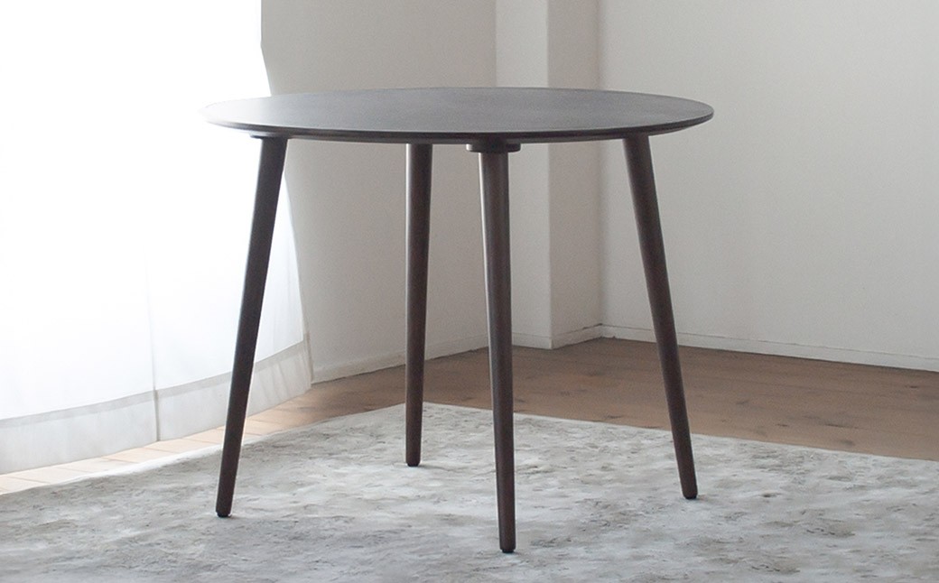 
            モルタル調メラミン材のラウンドダイニング （70cm） 木部ウォルナット色 ／ テーブル 机 ラウンドテーブル 丸テーブル インテリア 家具 ダイニング 日本製 福岡県 柳川市
          