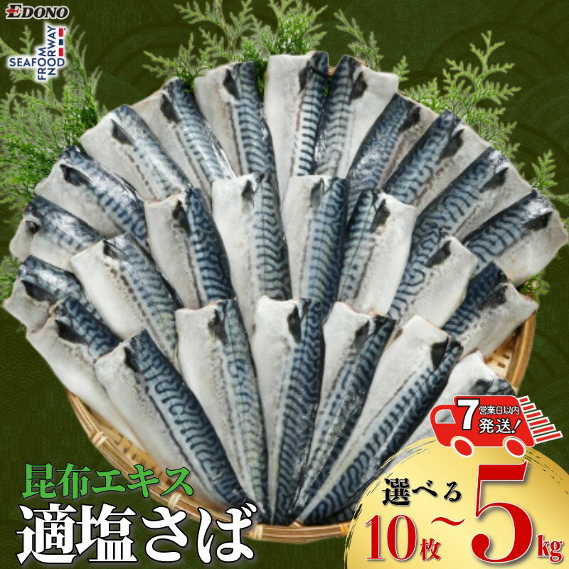 【ふるさと納税】 適塩さば 昆布エキス入り 10枚 ～ 約 5kg 【 スピード配送 】 さば 鯖 サバフィーレ 鯖フィーレ サバフィレ 鯖フィレ 切り身 切身 昆布 お弁当 惣菜 おかず 冷凍 冷凍品 長期保存 お取り寄せ グルメ 大容量 ギフト 贈物 海鮮 千葉県 銚子市 エドノフーズ