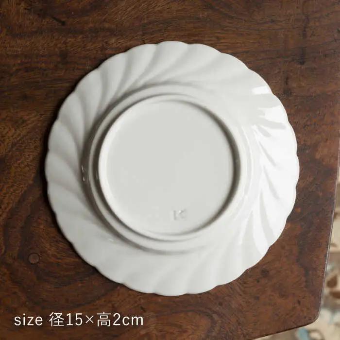 【波佐見焼】輪花丸皿 ミルク色 2枚セット 食器 皿【イロドリ】[KE53] 波佐見焼