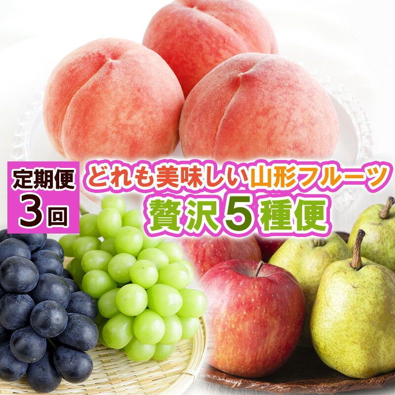 【ふるさと納税】【定期便3回】どれも美味しい 山形フルーツ 贅沢5種便【令和8年産先行予約】FS25-122