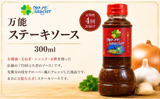 【定期4回】万能ステーキソース 1本 | ステーキハウス クローバー ドレッシング 野菜 お肉 肉 ステーキ サラダ 野菜炒め 栃木県 那珂川町 送料無料
