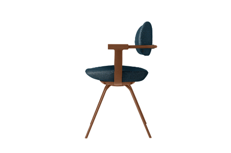 イトーキ『バーテブラ03』4本脚 回転座面 スチール脚 CD張地：ダックブルー（KG-855CD-F2B4CF）【EI086SM】