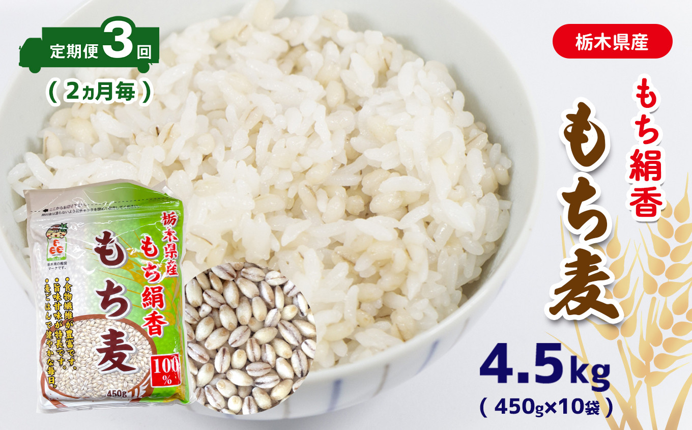 
【ふるさと納税】【定期便】もち麦 定期便3回 2ヵ月毎 栃木県産もち絹香 真岡市 栃木県
