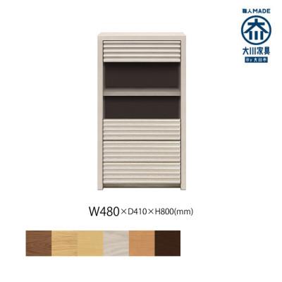 ふるさと納税 大川市 無垢リビング家具コリーナ(キャビネット)48cm L(左開き) WOWH(オークホワイト)