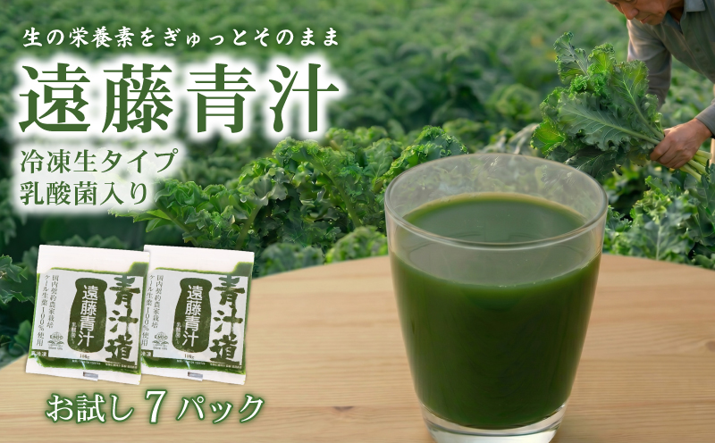 遠藤青汁 お試し セット 【生】 冷凍 7袋 ( 100g × 7袋  ) | 健康 美容 乳酸菌 国産 ケール ビタミン ミネラル 食物繊維 冷凍 ロングセラー お試し青汁 遠藤青汁 新鮮 高知県 