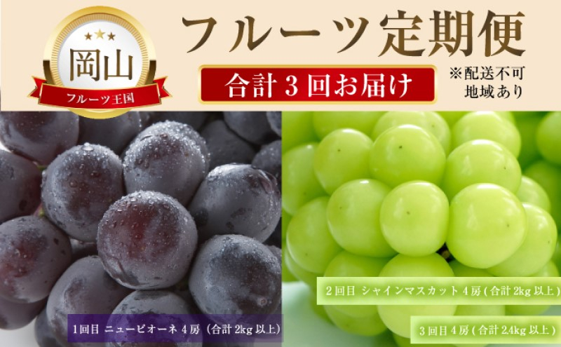 
                  ぶどう 【2027年 先行予約】 晴れの国 おかやま の フルーツ 定期便 葡萄 ニュー ピオーネ シャインマスカット 岡山県産 国産 セット ギフト
                