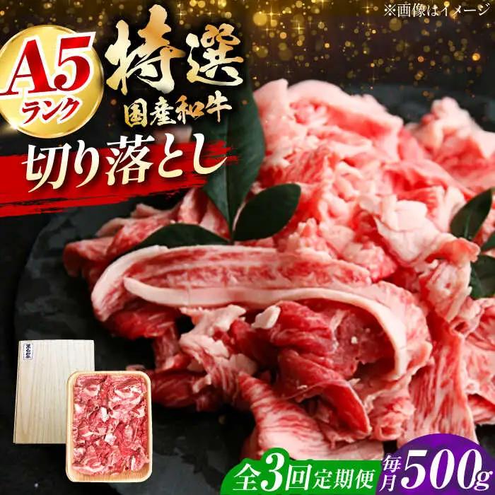 【全3回定期便】国産和牛切落し 500ｇ[AOAI050]切り落とし