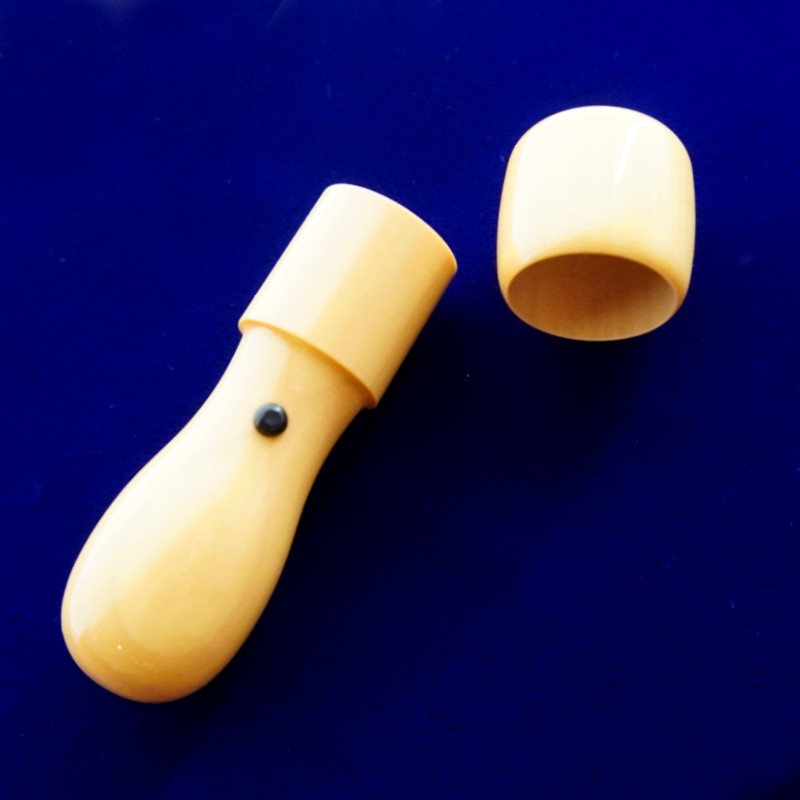 手彫り 印鑑 柘 法人印 認印 と 角印 ３本セット ケース付き ： 印章 判子 ハンコ