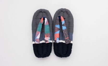 布ぞうり MERI 北斎 山下白雨　布草履 室内履き 健康 洗える 墨田区 LL：28cm