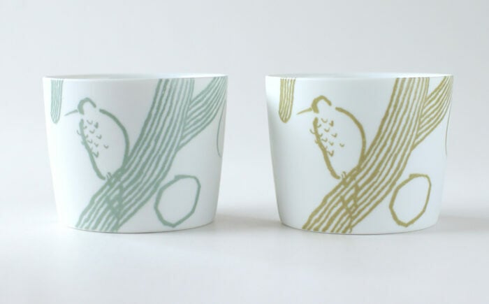
            【美濃焼】　カップ ペアセット ＜BIRDS\' WORDS / UNITY＞ NAOKO CUP グリーングレー × オリーブ 瑞浪市 / FLYWAY [AZCC024]
          
