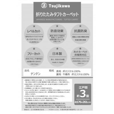 ふるさと納税 和泉市 カーペット 江戸間 3畳 防音 ペット対応 厚手 ナンテン 176×261cm ベージュ 日本製 |  | 03