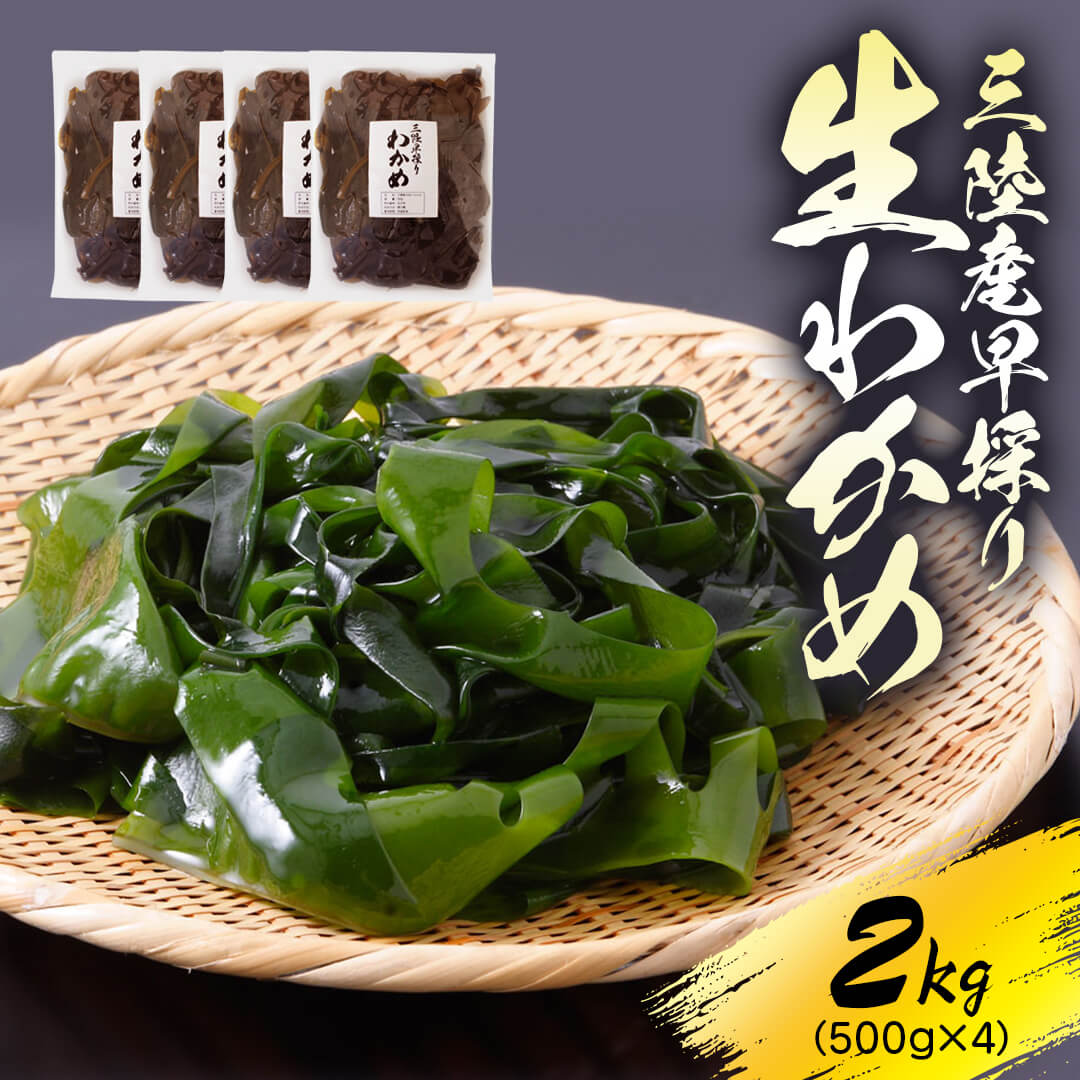 【先行予約】 産地直送 早採り生わかめ 新物 冷蔵 2kg (500g×4) 期間限定 ★2026年1月中旬～発送予定★