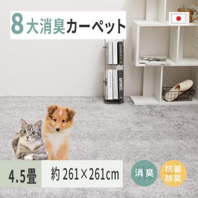ふるさと納税 泉大津市 ペットにやさしい　8大消臭・抗菌カーペット　グレー　1枚　4.5帖　600094945