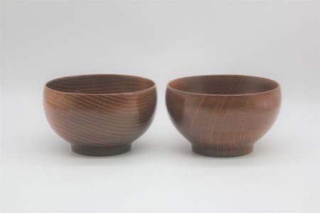 漆めいぼく椀 中 ２樹種セット(ブナ・サクラ)【めいぼく椀11.5φ×6.8cm 手作り ふき漆塗り 国産天然木 おしゃれ プレゼント 記念 お祝い お椀 漆 2客セット ペア 夫婦 神奈川県 小田原市 椀 椀 椀 椀 椀】