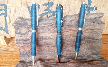 No.603 【秩父産材使用】藍染の木のボールペン