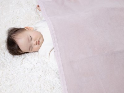 ベビー綿毛布 (毛羽部分) ベージュピンク 毛布の町泉大津産 [3456]