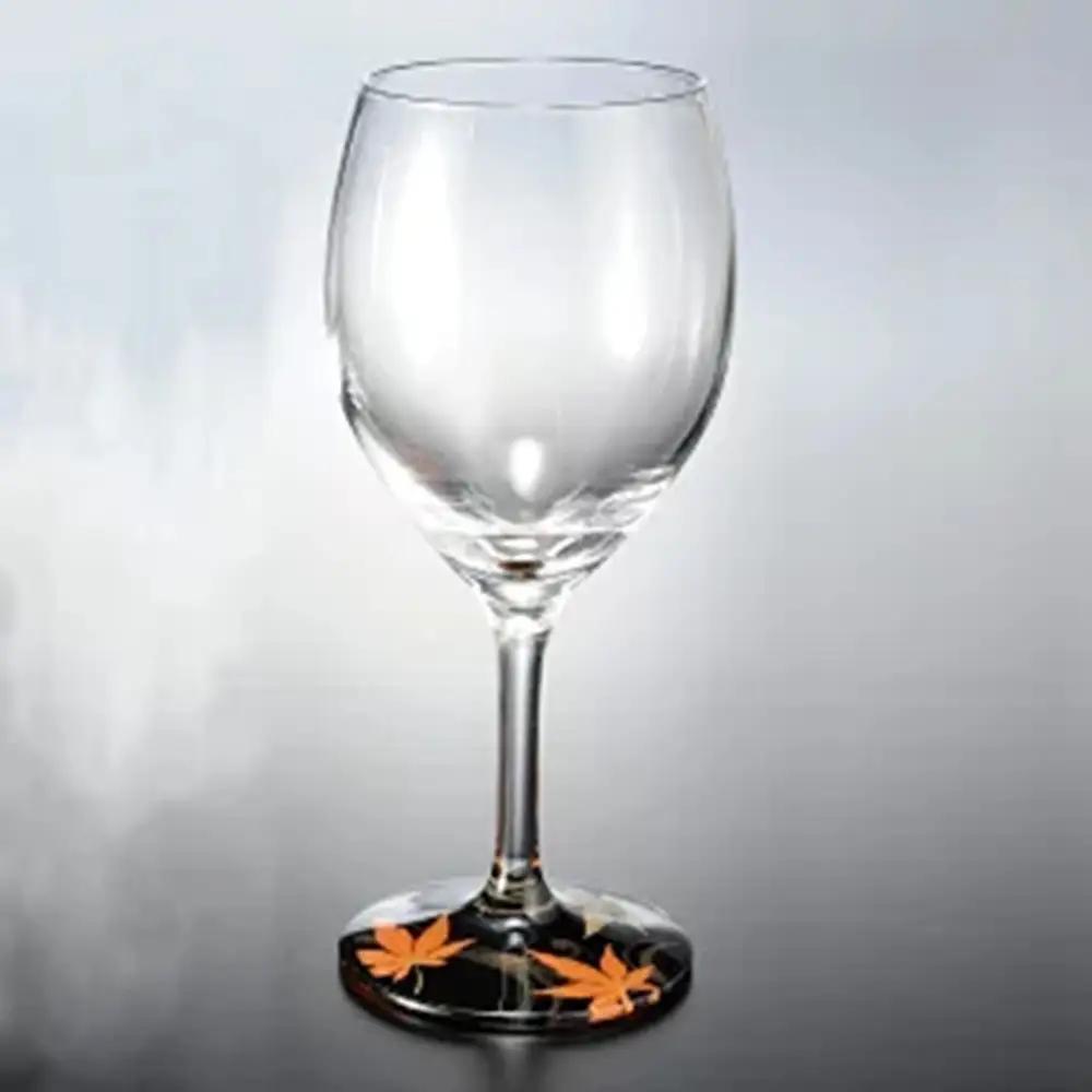 みよし漆器本舗 紀州塗り ぬりもん de Verre ワイングラス 紅葉 黒 300ml